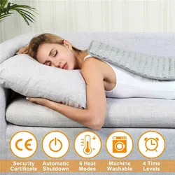 Electric Heating Pad 110~240v 6 Level Microplush Pad For Shoulder Neck Back Spine Leg Pain Relief Winter Warmer 120w