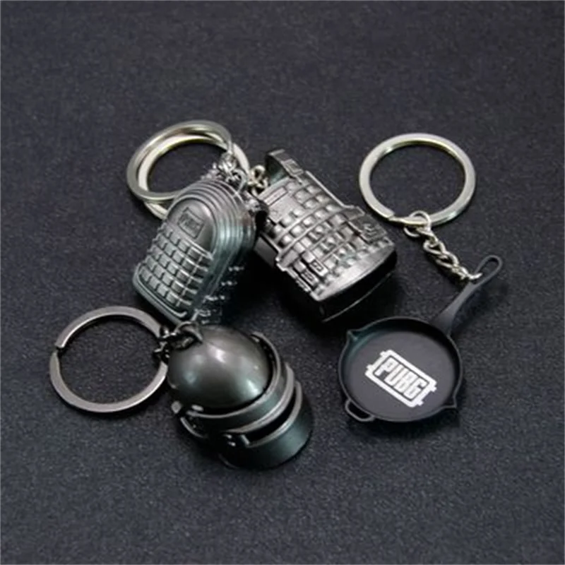 PlayerUnknown Battlegrounds Eat Chicken Keychain Fashion Backpack Armor Helmet Pan 98k Flare Gun Keyring Key Chain Jewelry | Тематическая