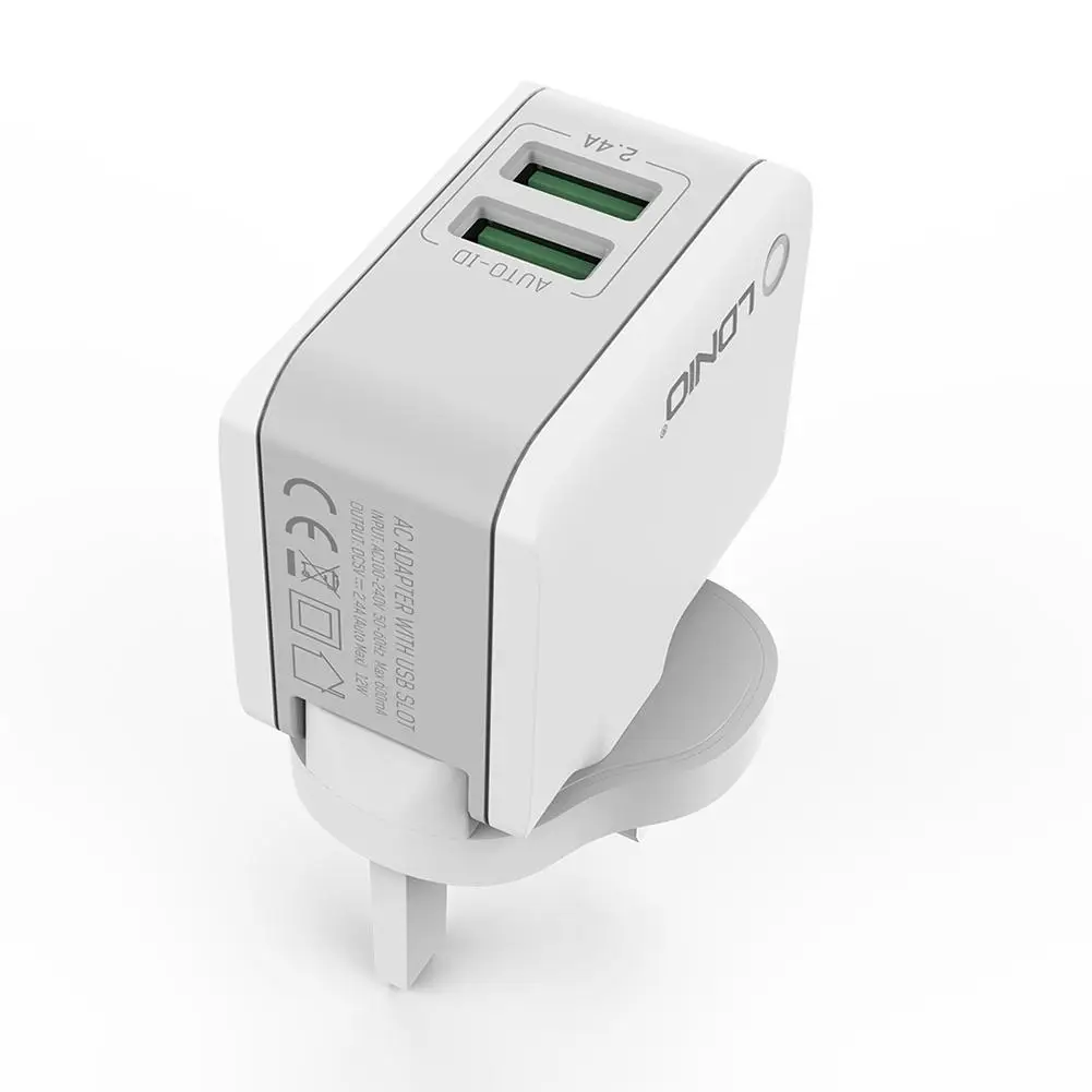 2.4A 12 Вт Адаптер зарядного устройства с двойным USB Универсальное прямое зарядное устройство адаптер приемник для LDNIO A2203 аксессуары для быстрой зарядки