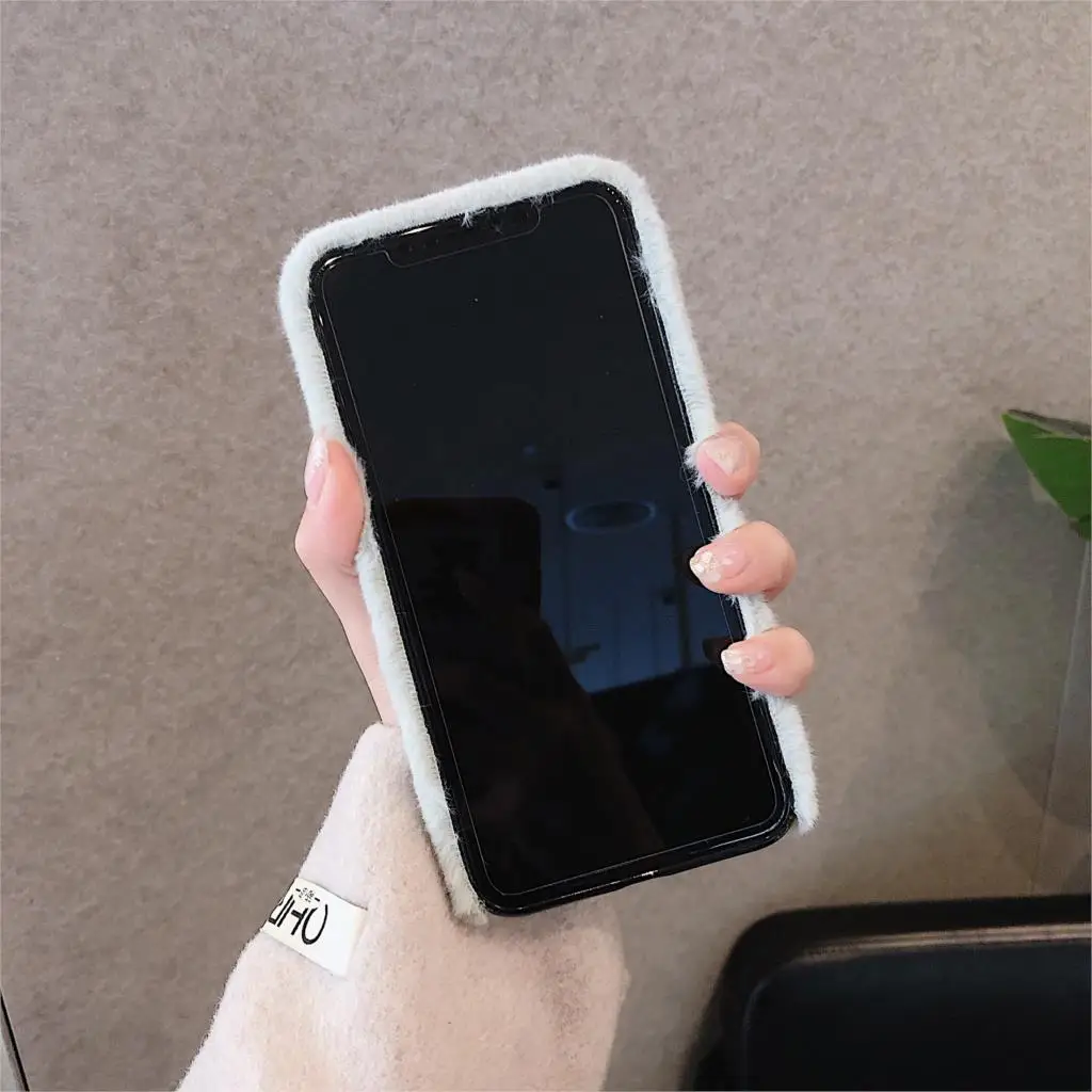Плюшевый пушистый милый карамельный цвет чехол для телефона для iPhone11 pro Max чехол Красочный пушистый funda для iPhone8 6 7Plus x xr xsmax