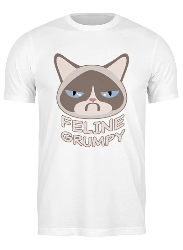 T shirt classical printio Sad Cat (Grumpy Cat) #1720480 T shirt men tshirt  принтио printio|T-Shirts| - AliExpress
