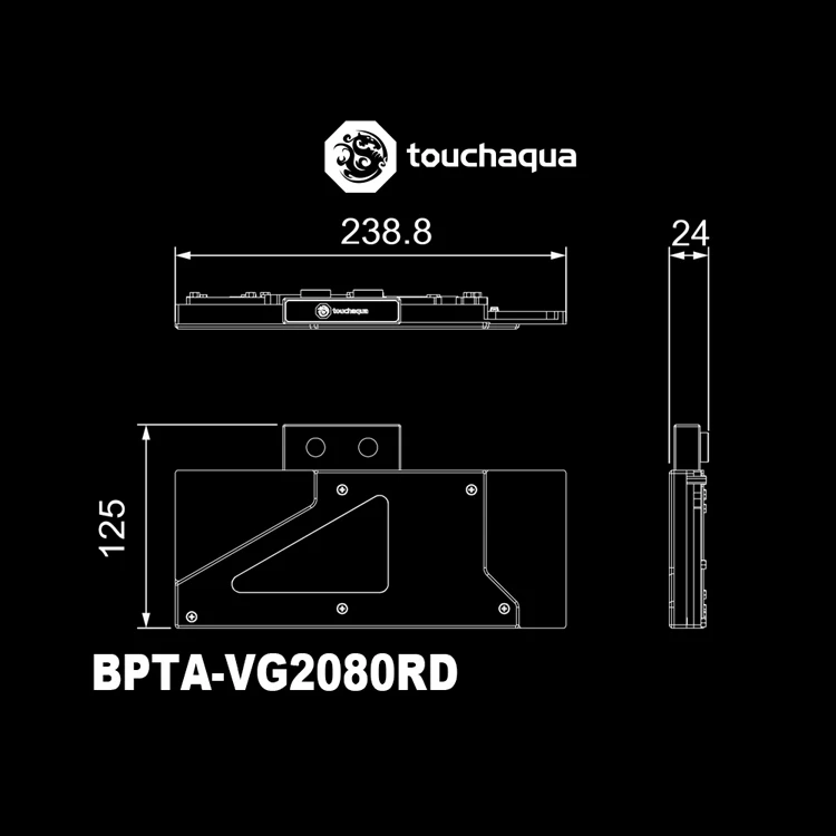 Bitspower Touchaqua VGA GPU водный блок для NVIDIA GeForce RTX 2080ti 2080 основатель серии Edition