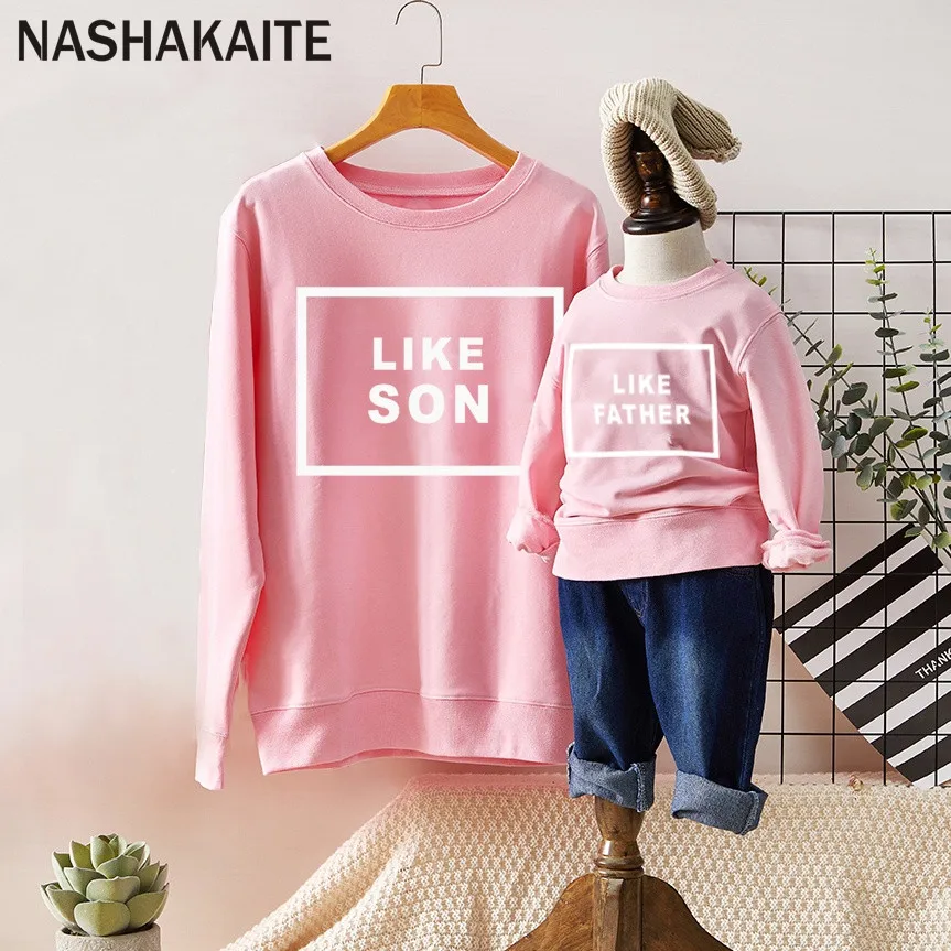 NASHAKAITE Одинаковая одежда для папы и сына г., толстовки с надписями «Как папа и сын», три цвета, одежда для всей семьи