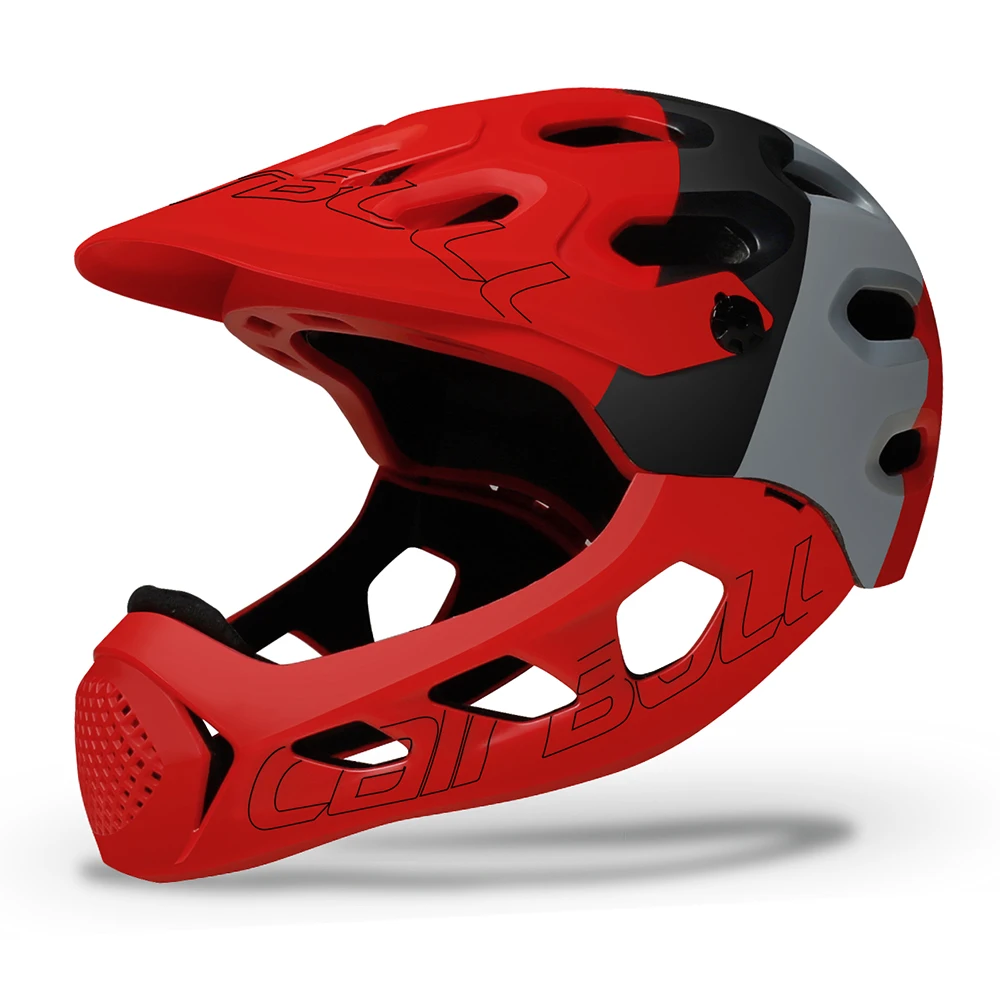 Cairbull, горный велосипедный шлем, мужской, полностью покрытый, MTB, вниз, холм, полный, лицевой шлем, Inte-mold TRAIL BMX, велосипедный шлем, ультралегкий - Цвет: 49 red