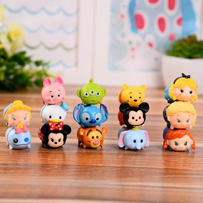 14pcs/lot 3cm Mickey Minnie Princess Action Figures Stack Toy Set Cute Cartoon Figure 3D toys Dolls Hot for Children | Игрушки и хобби