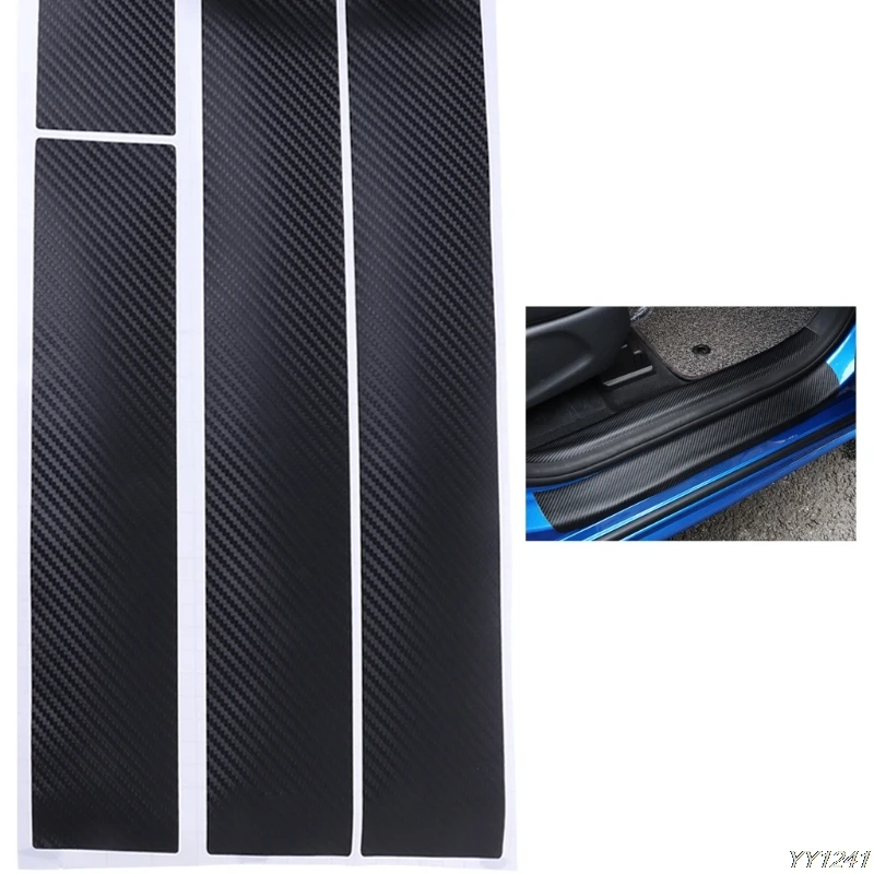 

QILEJVS Car Door Sill Scuff welcome pedal Protector Carbon Fiber Sticker For KIA RIO K2