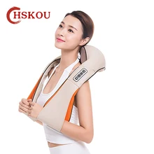 

HSKOU kneading Shiatsu Infrared Heated Kneading Car/Home Massagem Cervical Back Neck Massager Shawl Device Shoulder Massager