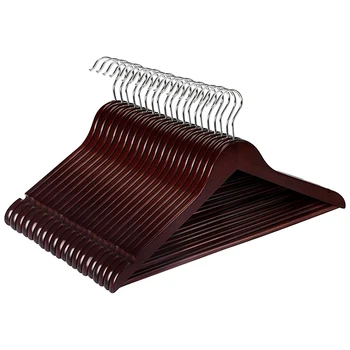 

20 Pc Wooden Hanger Household Wooden Clothes Rack Clothes Hanger Clothing Store Hanger Clothes Stand Wood Hanger
