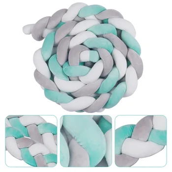 

3M/4M Length Newborn Baby Bed Bumper Pure Weaving Plush Knot Crib For Kids Room Cot Protector Room Decor
