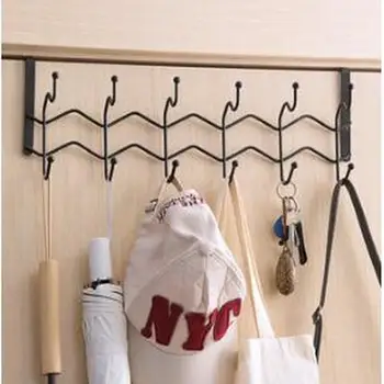 

Hanging behind the Door iron Double row Wall Hanger Bathroom Nail-Free gate rear Clothes Hook YHJ120306