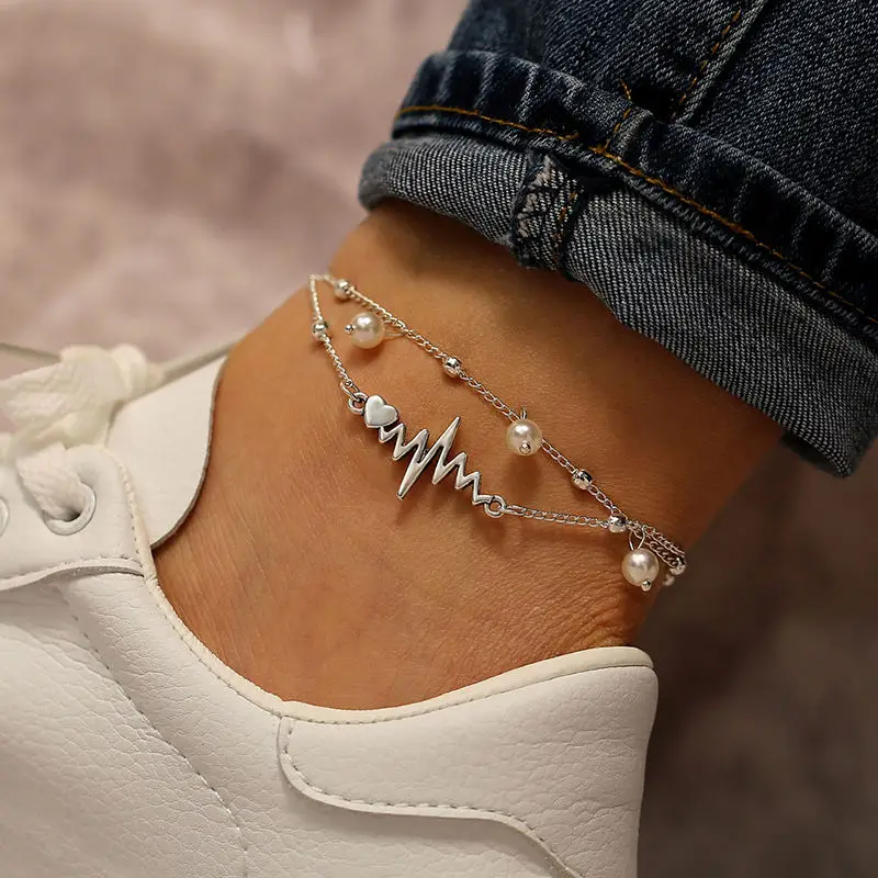 Fashion Anklet Heartbeat Sun Elephant On Foot Ankle Bracelets For Women Leg Chain Jewelry 22cm &22.5cm Long, 1 Piece Fashion Anklet Heartbeat Sun Elephant On Foot Ankle Bracelets For Women Leg Chain Jewelry 22cm &22.5cm Long, 1 Piece