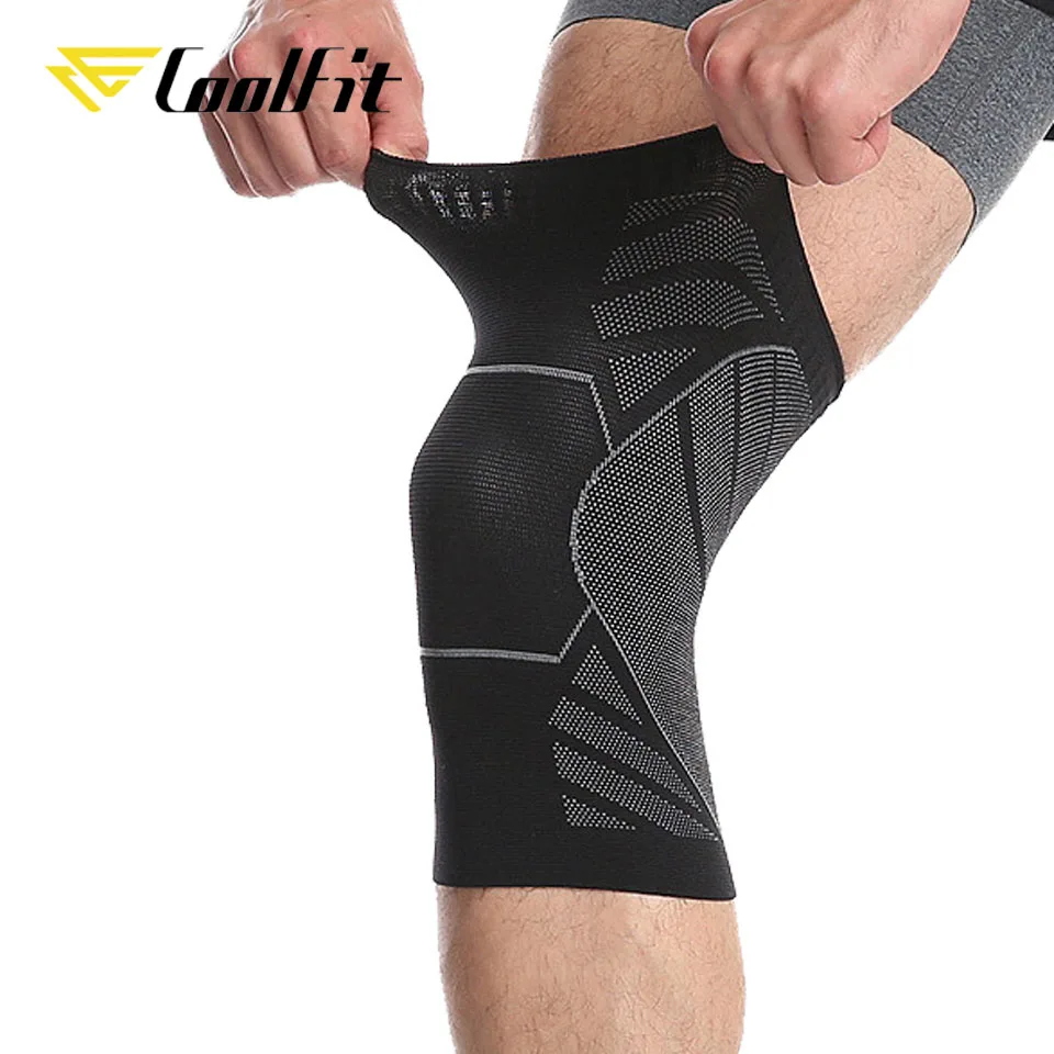 

CoolFit 1PCS Elastic Knee Pads Nylon Sports Fitness Kneepad Fitness Gear Patella Brace Running Basketball Volleyball Support