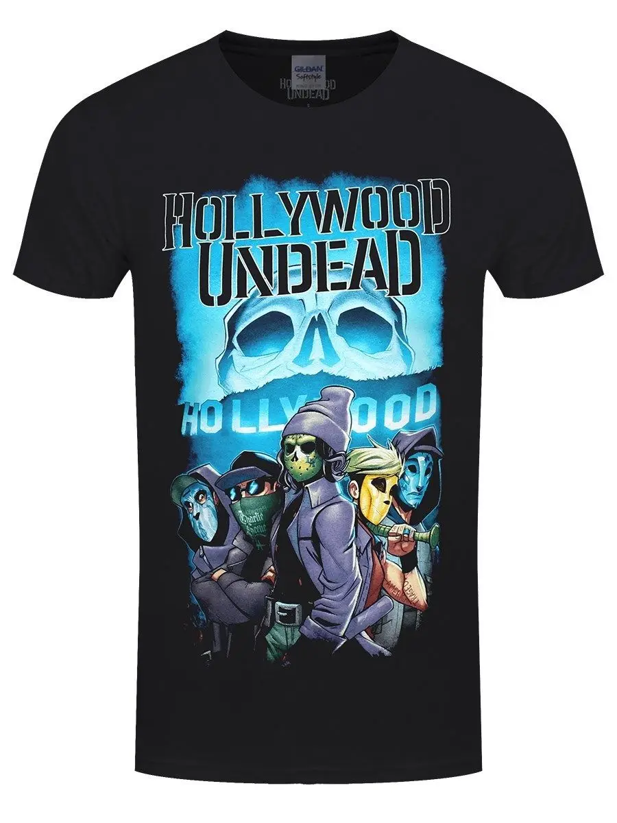 Мужская черная футболка с коротким рукавом Голливуда Undead Crew недорогая хлопковая