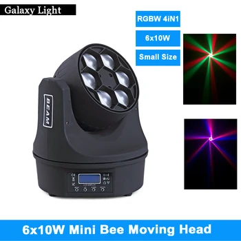 

Stage Beam Effect 6x10W RGBW 4in1 Led Mini Bee Eye Moving Head Light For DJ Party Wedding Event