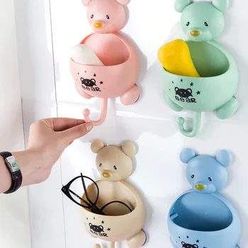 

Creative Suction Cup Drain Soap Box Plastic Holder Soap Dish Case Storage Rack Strong Sucker Bathroom Accessories