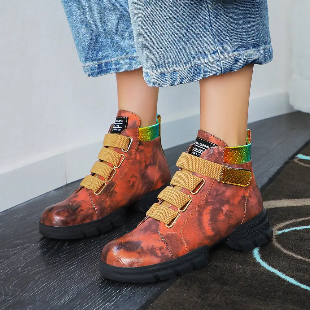 

SARAIRIS Fashion Plus Size 43 Leisure Comfortable hook&loop Women Ankle Boots Fashion Shoes Woman Casual Forest Boots Female