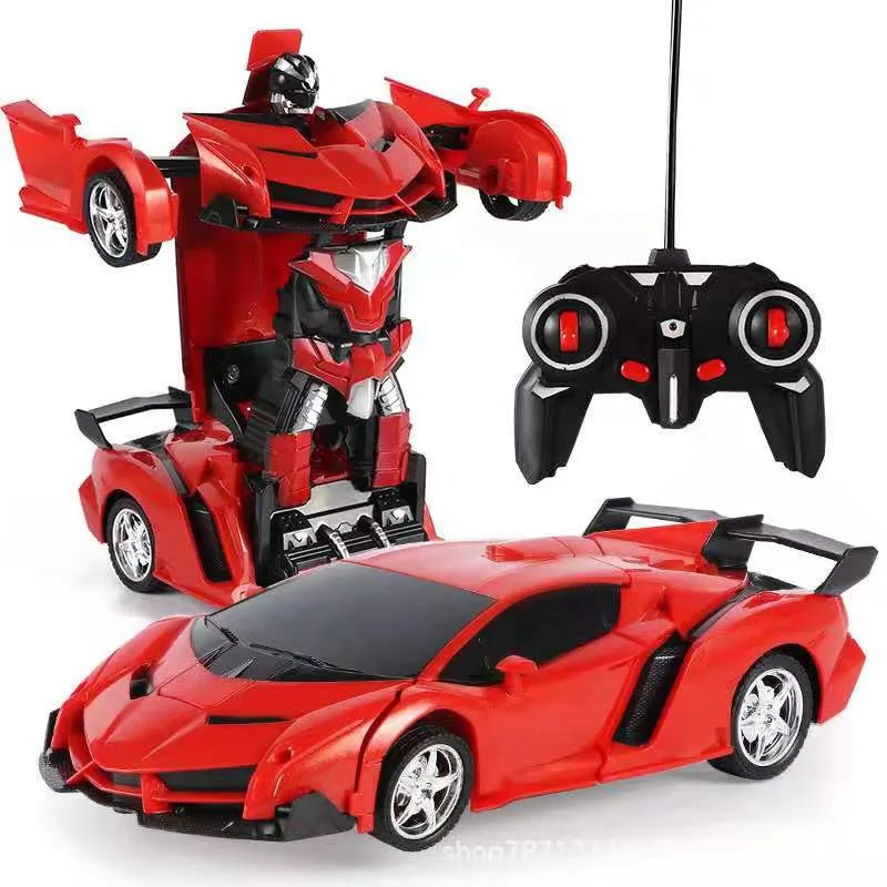 

New 2 in 1 RC Car Toy Transformation Robots Car Driving Vehicle Sports Cars Models Remote Control Car RC Toy Gift for Boys