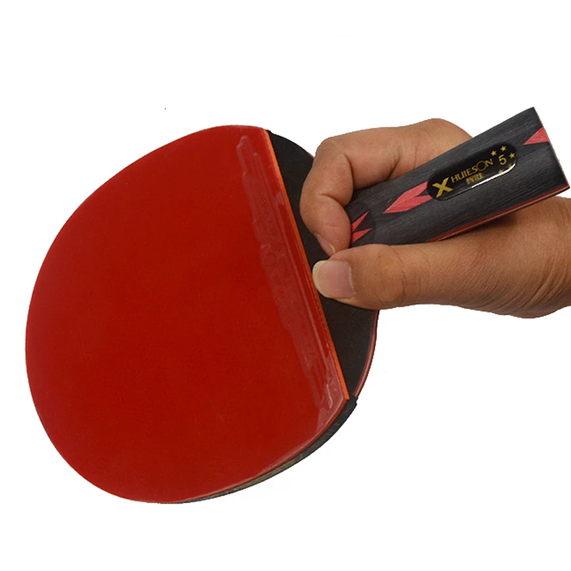 Huieson 5 Star Black & Red Carbon Fiber Table Tennis Racket Double Pimples-in Rubber Pingpong Racket for Teenager Players (3)
