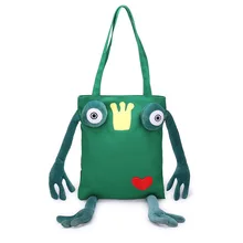 Kpop Милая лягушка холщовые сумки на плечо Spoof Shooping сумка для путешествий Забавный подарок
