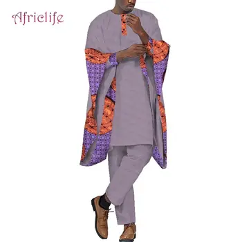 

2 Pcs Suit Men Robe Suits High Quality Width Long Sleeve Casual Men Robe Sets for Party Wedding WYN1049