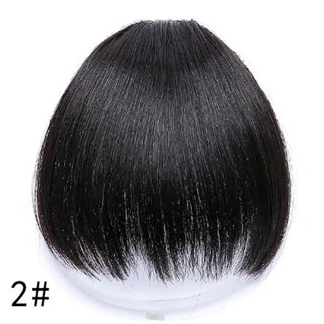 MANWEIFake челка девушки челка шиньон синтетические поддельные волосы кусок клип в наращивание волос тупой челки Клип на челку черный - Цвет: Естественный цвет