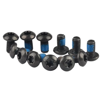 

12pcs / lot Mountain Bike Brake Rotor Bolts MTB Cycling M5x10mm Iron Material T25 Cycle Bicycle Brake Disc Bolts Screw