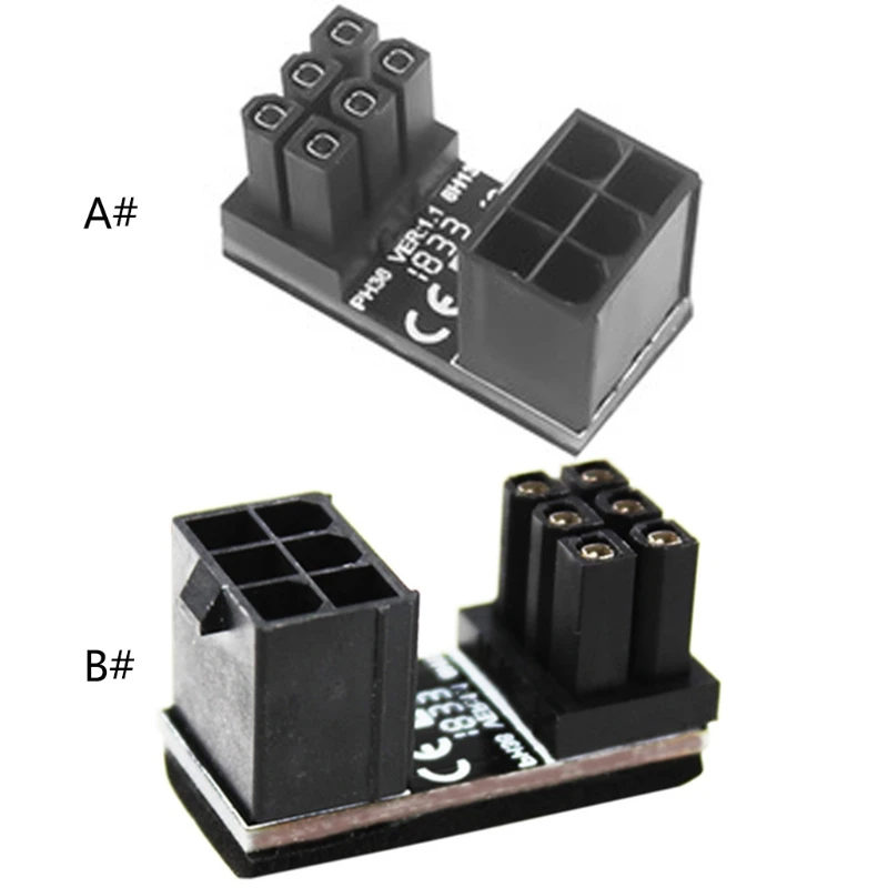 

A TX 6pin Male 180 Degree Angled to 6 Pin Female Power Adapter for GPU Desktops Graphics Card