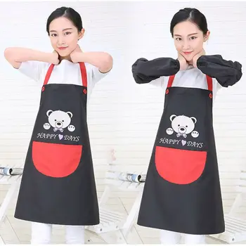 

Waterproof Apron Quality Fabric Lady Oil-proof Bear Adult Advertising Apron Custom Anti-fouling Sleeveless Kitchen Supplies CM