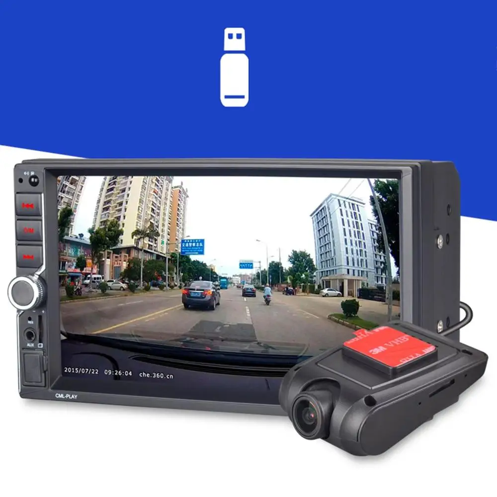 

7 Inch Big Screen Car Player Mp5 Wireless Call Driving Recorder Reversing Image Fm Dual Camera Car Player without camera