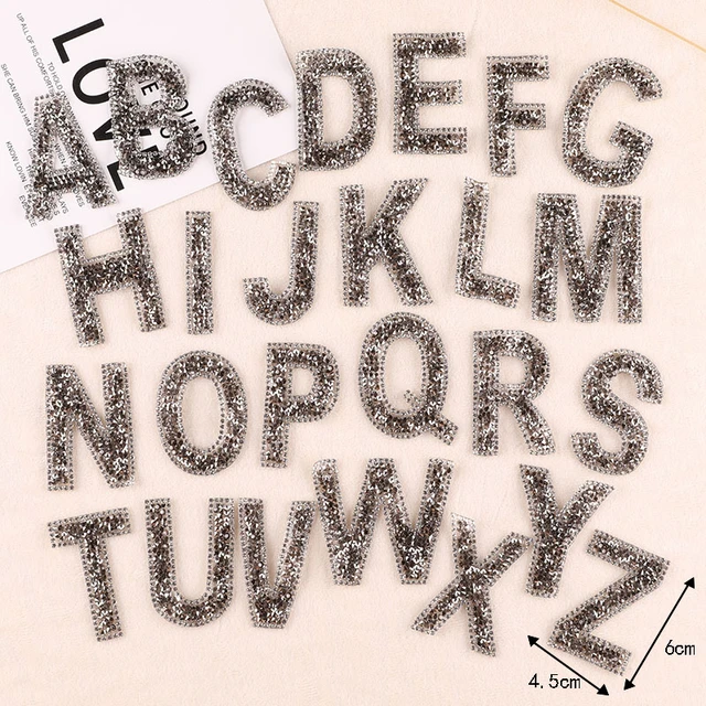 New 3D Colorful A-Z Rhinestone Letters Embroidered Patches iron on Alphabet  Letters Name DIY Dress Jeans Appliques one Set - AliExpress