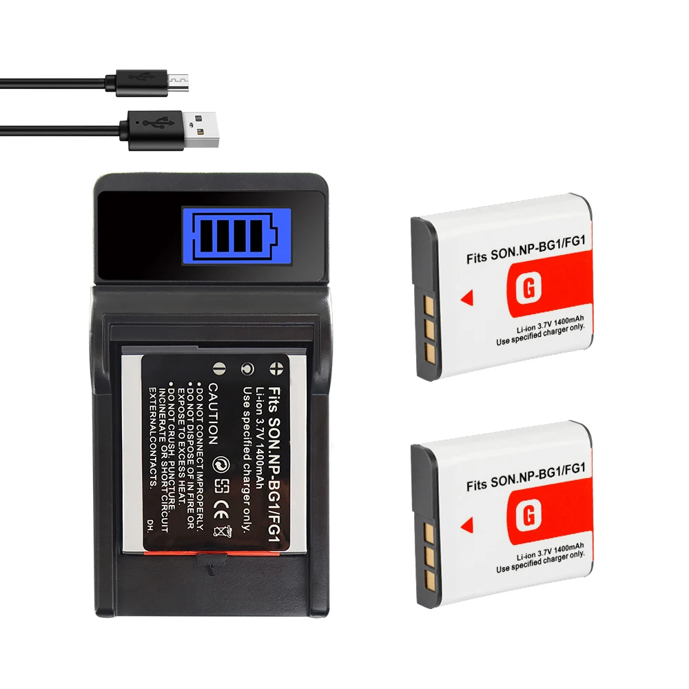 Bateria-estación de carga dual Li-ion Sony np-bg1 fg1 Cybershot dsc-h3 h7 h9 h10