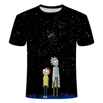 

Rick and Morty New Anime funny t-shirt 3D t shirt Men tshirt Summer Short T-Shirt men O-neck Tops Cool Anime Overlook the sky
