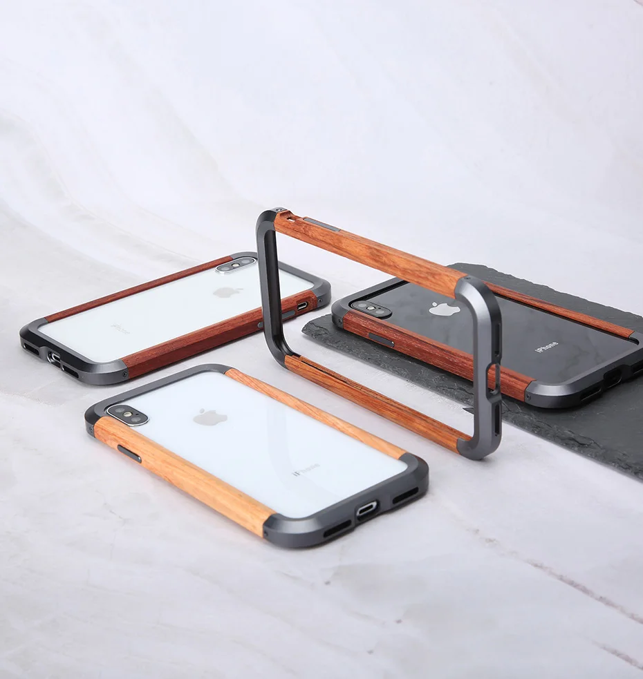 OATSBASF для iphone XR XS Max Железный деревянный каркас металлический защитный чехол простой индивидуальный металлический бампер чехол для iphone X