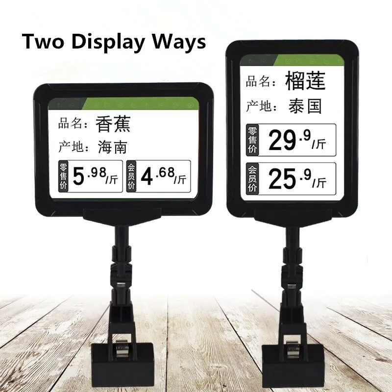 5 Pieces A6 Plastic Sign Holder Price Card Label Tag Display Frame With Promotion POP Clips Holders In Supermarket Retails a5 210x148mm plastic supermarket fruit vegetable price tags display stand rewrite table products price sign card holder stand