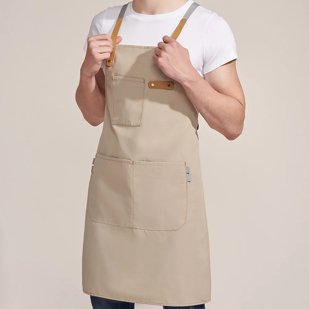 BBQ Canvas Apron Bib Chef Kitchen Apron for Women Men Barista Bartender Pockets home barber cook Coffee Restaurant