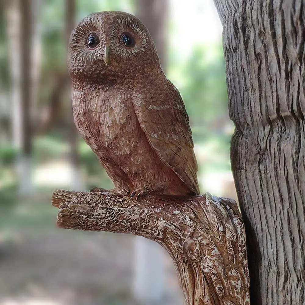 

Mini Owl Tree Huggers Bird Or Tree Sculptures For Garden Decor Adorable Garden Peeker Yard Art Outdoor Statues