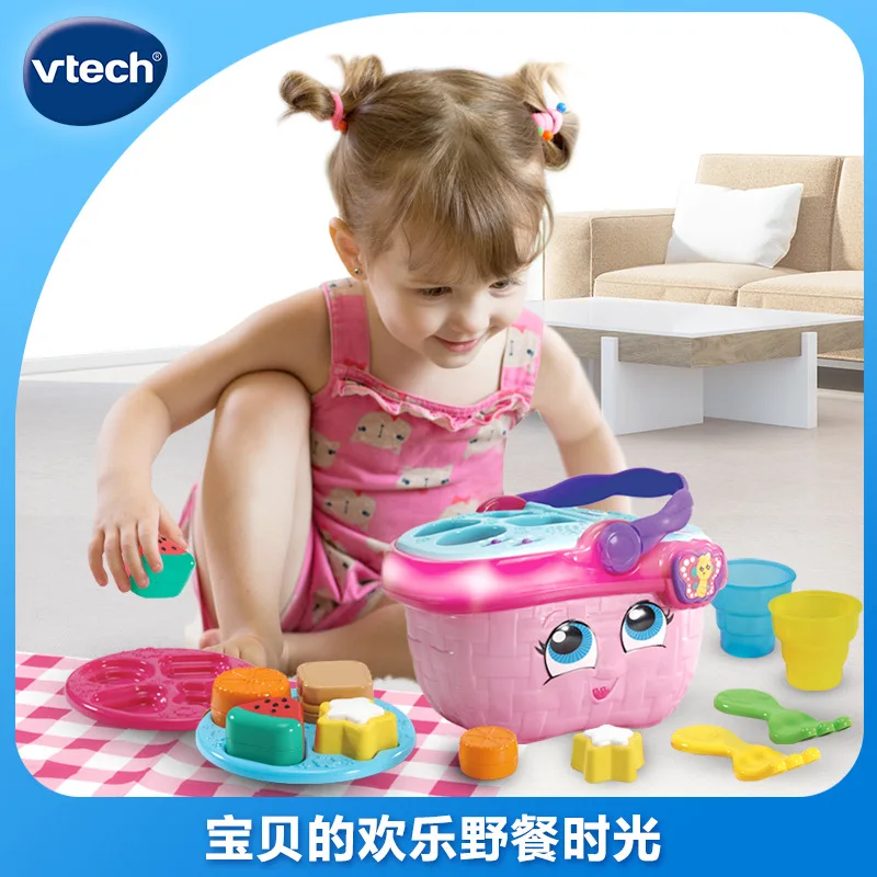 Vtech Корзина для пикника, уличная игрушка для девочек, детский мини искусственный набор кухонной посуды, кукольный игровой домик 603618