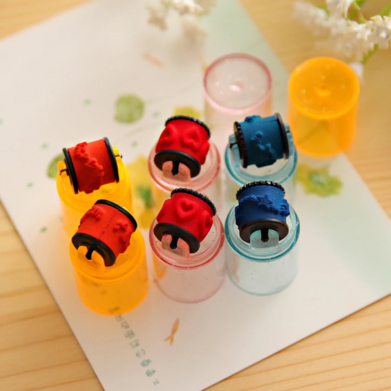 3 in 1 Assorted Stampers Roller Seal Toy Hearts Stars DIY Scrapbooking Painting Photo Album Decor for Children Kids Girls Gifts