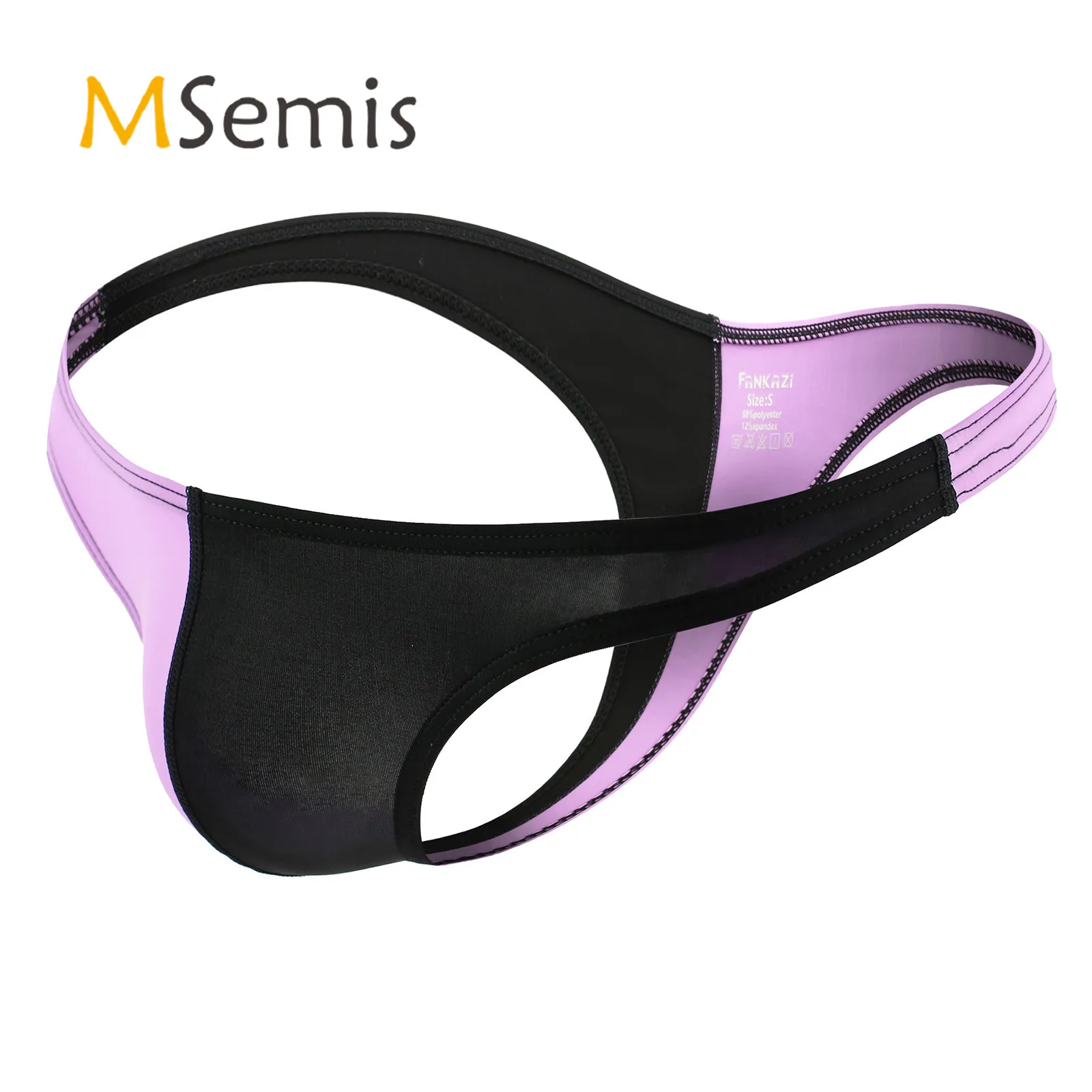 

Mens Lingerie Low Waist Bottoms Bikini Swim Briefs Bulge Pouch Bikini Underwear Contrast Color Swimming Trunks Male Swimwear