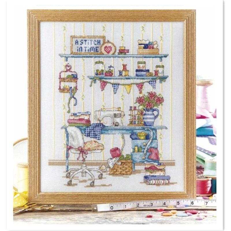 My handmade workshop cross stitch package cartoon sewing 18ct 14ct 11ct cloth cotton thread embroidery DIY handmade needlework