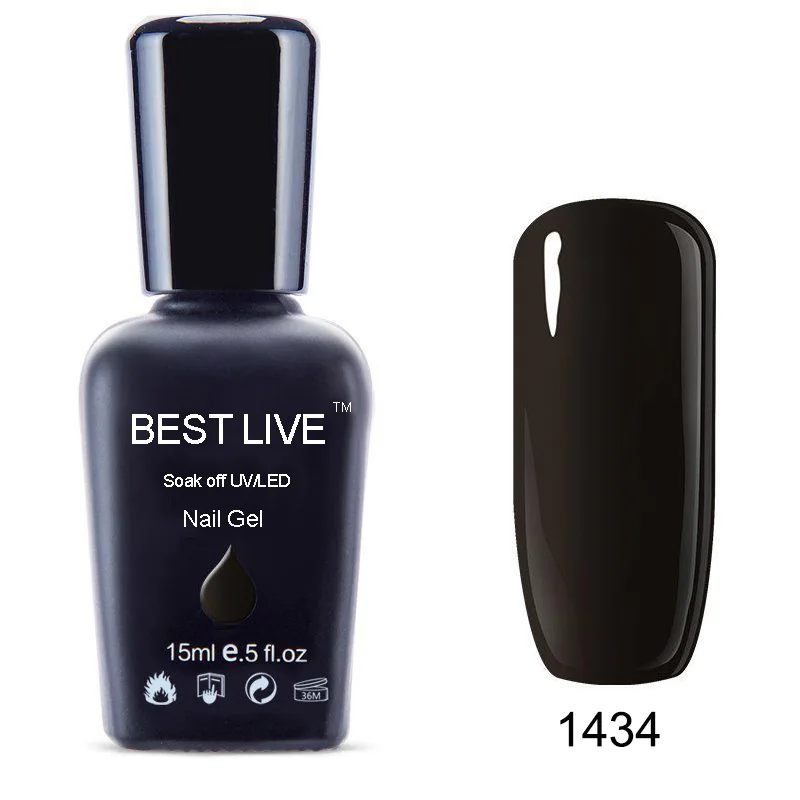 BEST LIVE 15 мл популярные цвета УФ-гель для ногтей отмачиваемый УФ-гель для ногтей УФ и светодиодный гель для ногтей Блестящий УФ-гель для ногтей - Цвет: 1434