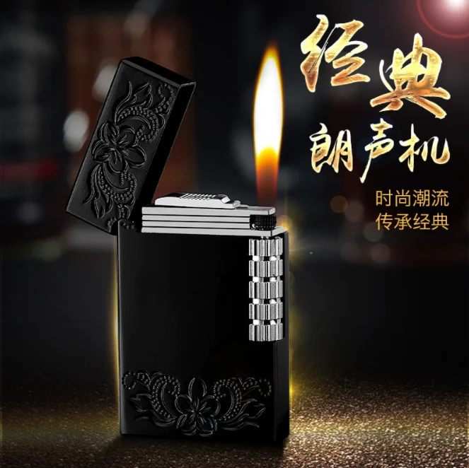 Новая компактная струйная зажигалка, газовый фонарь, плоская ветрозащитная металлическая зажигалка для сигар 1300 C, Бутановая Зажигалка, аксессуары для сигарет - Цвет: Черный