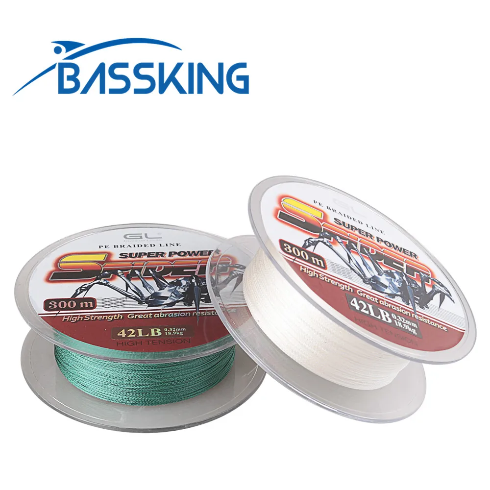 

BASSKING 300m 328Yds 4 Strands PE Line 12-80LB Braided Fishing Line Linha Multifilament Peche Braid Thread 4 Braid Fishing Weave