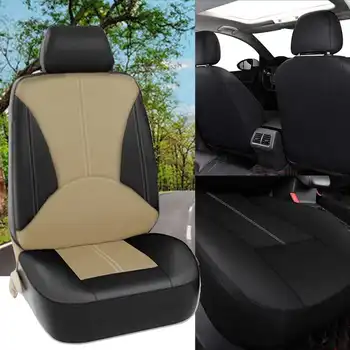 

Black Luxury PU Leather Car Front Seat Covers Universal Auto Dustproof Waterproof Protector Seat Case Car Seat Protector Cover