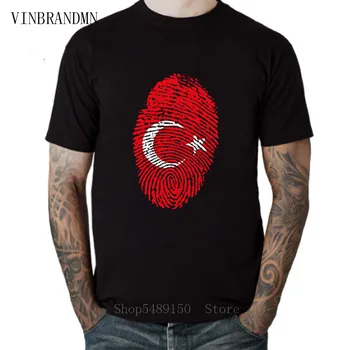 

Turkey Fingerprint Design Men's Hipster T Shirt Cotton Summer Romantic City Short Sleeve Funny Turkish Flags T-Shirt Male Tshirt