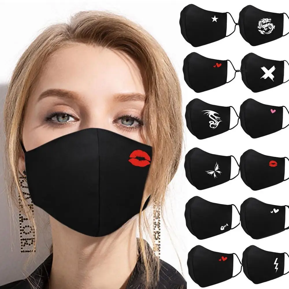 Mascarillas Пыленепроницаемая маска для лица с сердцем хлопковая мультипликационный