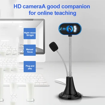 

Desktop Computer USB HD Camera With Microphone Online Class Office Live Camera Webcam 720P/1080P Computer Peripherals