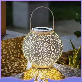 

Dropshipping Solar Light Solar Projection Lamp Lantern Hanging Lights Outdoor Metal Waterproof LED Table Lamps Warm White