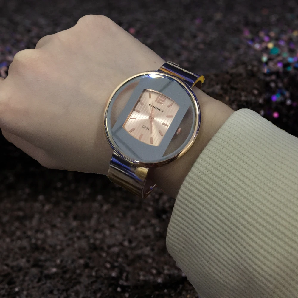 Модный браслет женские часы золотые пары подарок ювелирные изделия кварцевые наручные часы нержавеющая сталь Relogios Femininos Аксессуары Часы - Цвет: Rose Gold Pink