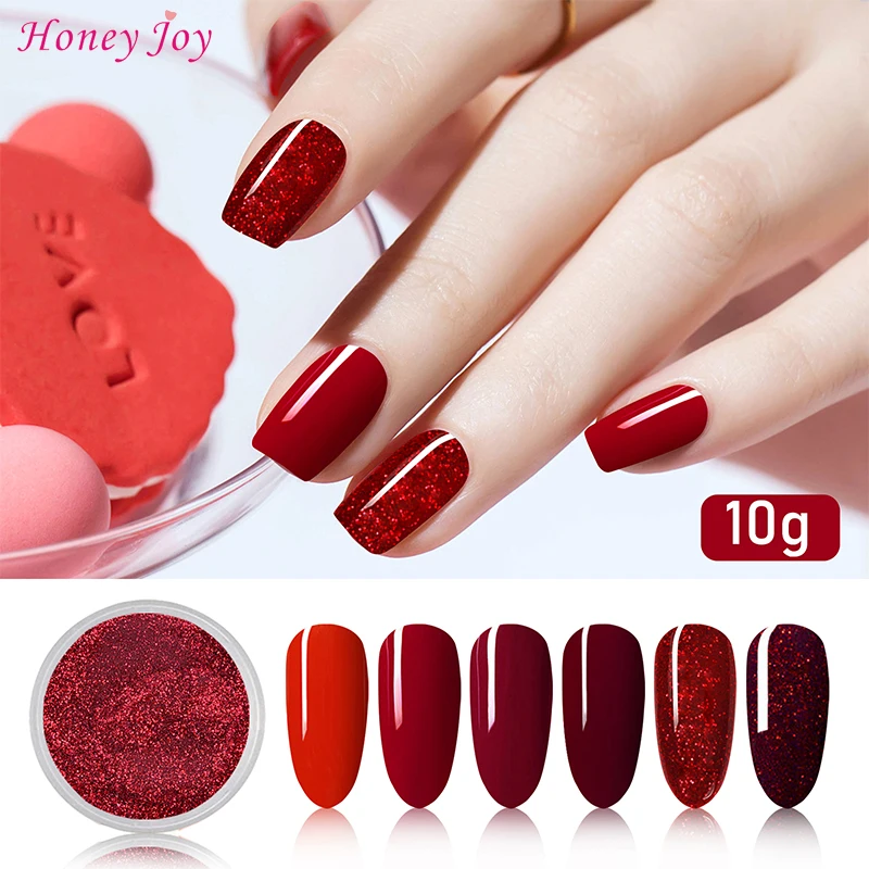 

Christmas Fine 6 box/set Very Fine Dip Powder Red Series Nail Kit Dipping Powder Set as Nail Gel Naill Polish Effect